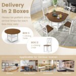 5_Pieces_Extendable_Dining_Table_Set_with_2_Tier_Storage_Shelf_and_High_Backrest-3