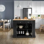 Extendable_Kitchen_Island_with_Adjustable_Shelves_Black-1
